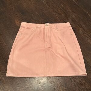 Pink Denim Skirt Sz L